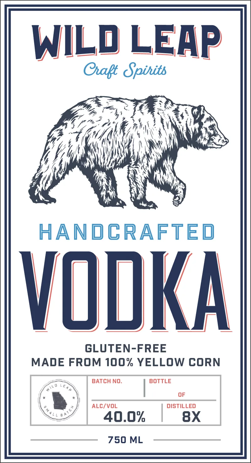 Wild Leap Handcrafted Vodka label
