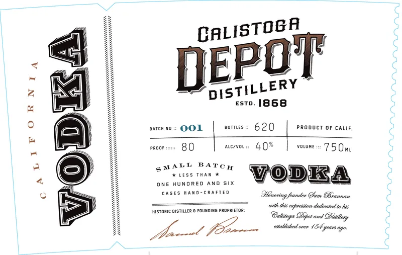 Calistoga Depot Distillery label