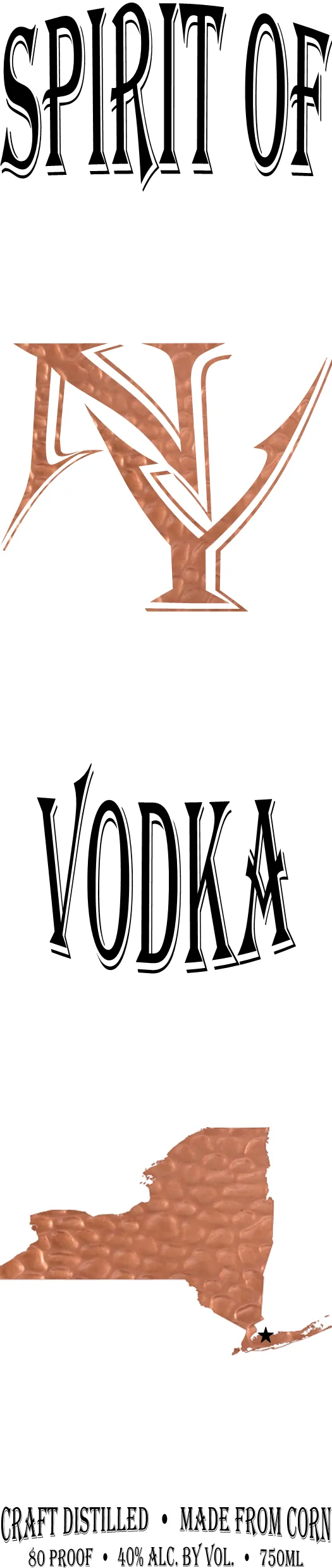 Spirit Of NY Vodka label