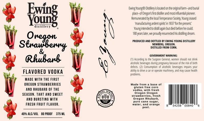 Oregon Strawberry & Rhubarb Flavored Vodka