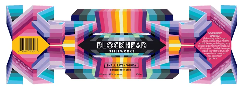 Blockhead Stillworks Small Batch Vodka label