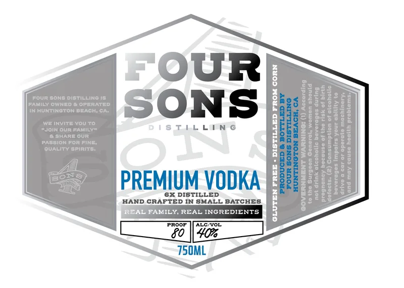 Four Sons Distilling label