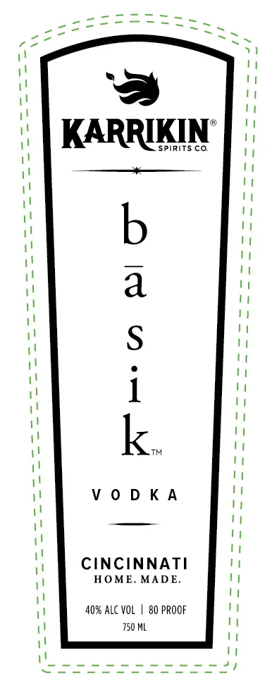 Karrikin Spirits CO. Basik Vodka label