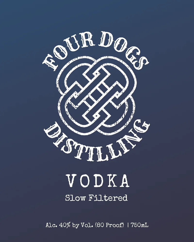 Four Dogs Distilling label