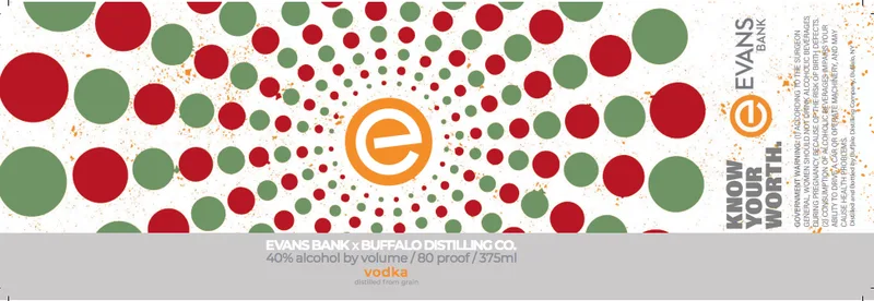 Evans Bank X Buffalo Distilling CO. label
