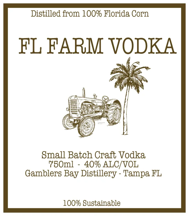FL Farm Vodka label