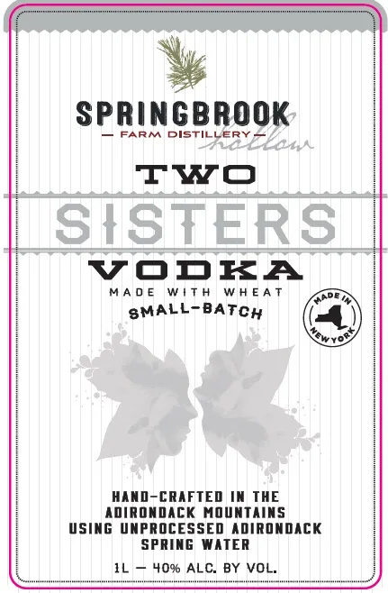 Two Sisters Vodka label