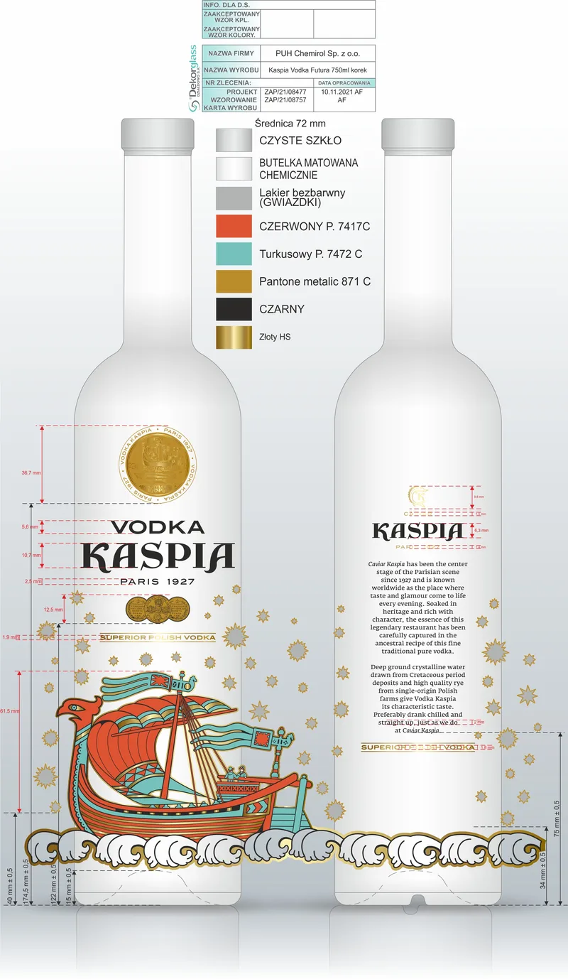 Vodka Kaspia label