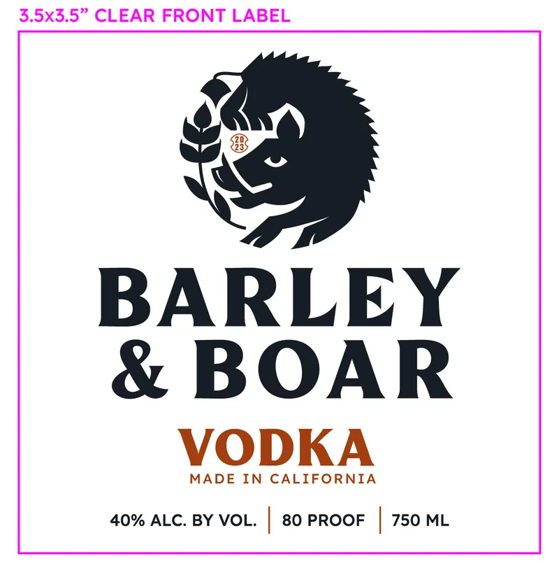 Barley And Boar Barley And Boar Vodka label