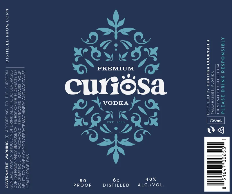Premium Curiosa Vodka label