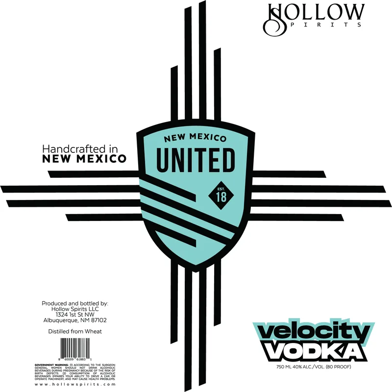 Velocity United Vodka label