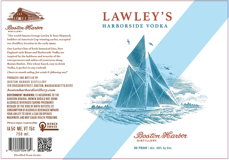 Lawley's Harborside Vodka label
