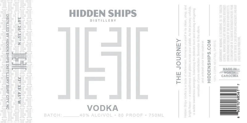 Hidden Ships Distillery label