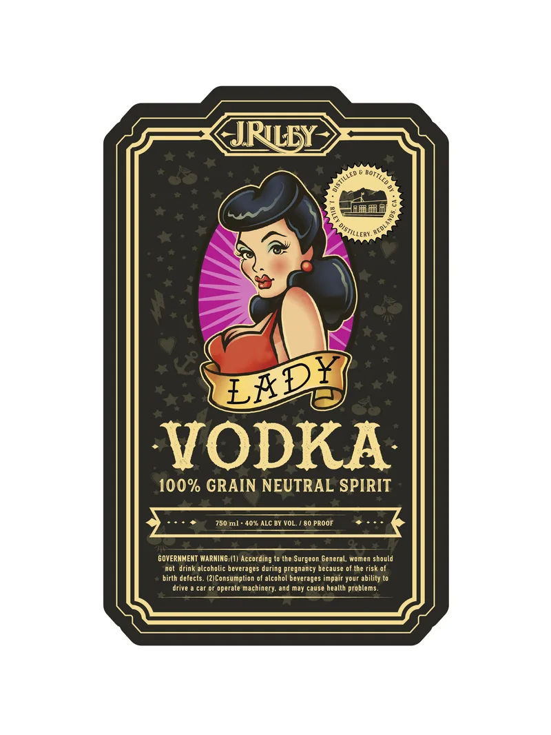J. Riley Lady Vodka label