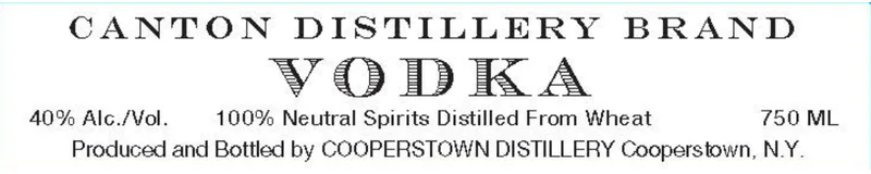 Canton Distillery (brand) label