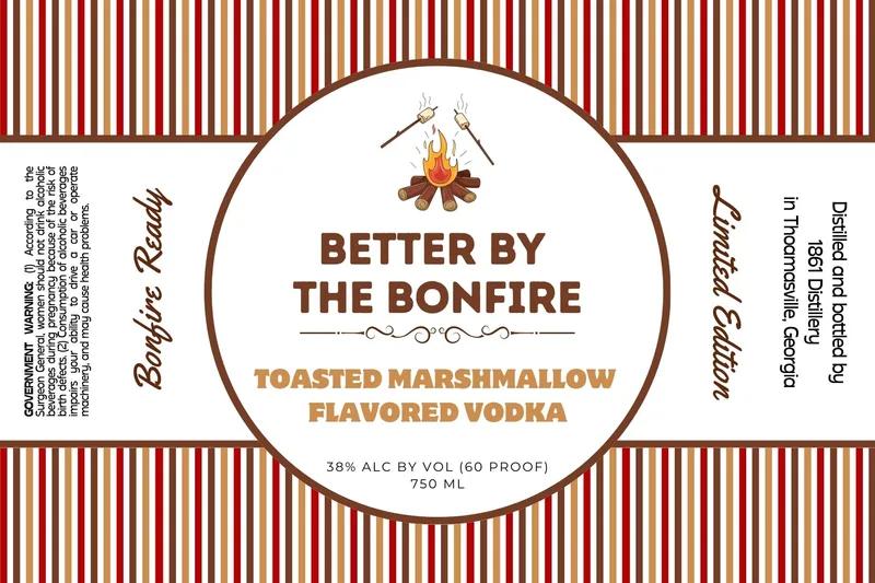 Better By The Bonfire Toasted Marshmallow Flavored Vodka label