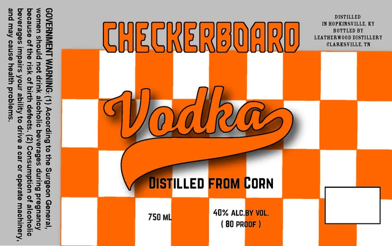 Leatherwood Distillery Checkerboard label