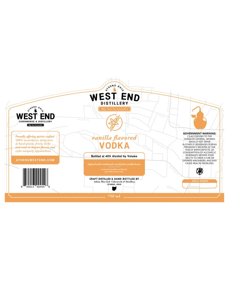 West End Distillery label