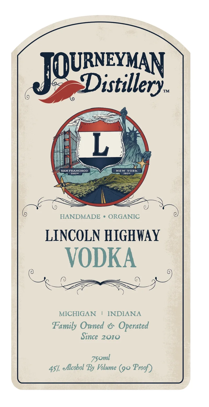 Lincoln Highway Vodka label