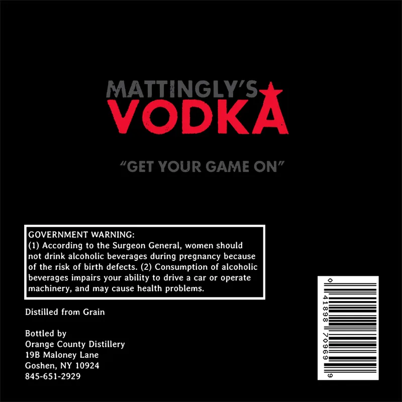 Mattingly's Vodka label