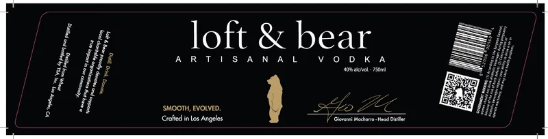 Loft & Bear Artisanal Vodka label