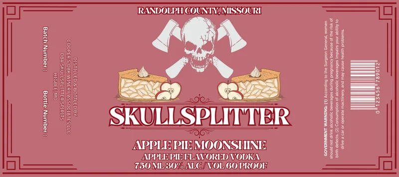 Skullsplitter Apple Pie Moonshine label