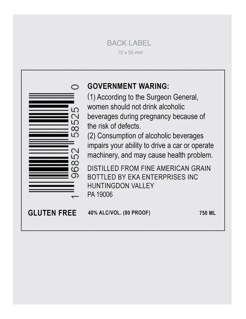 City Series New York USA Vodka label