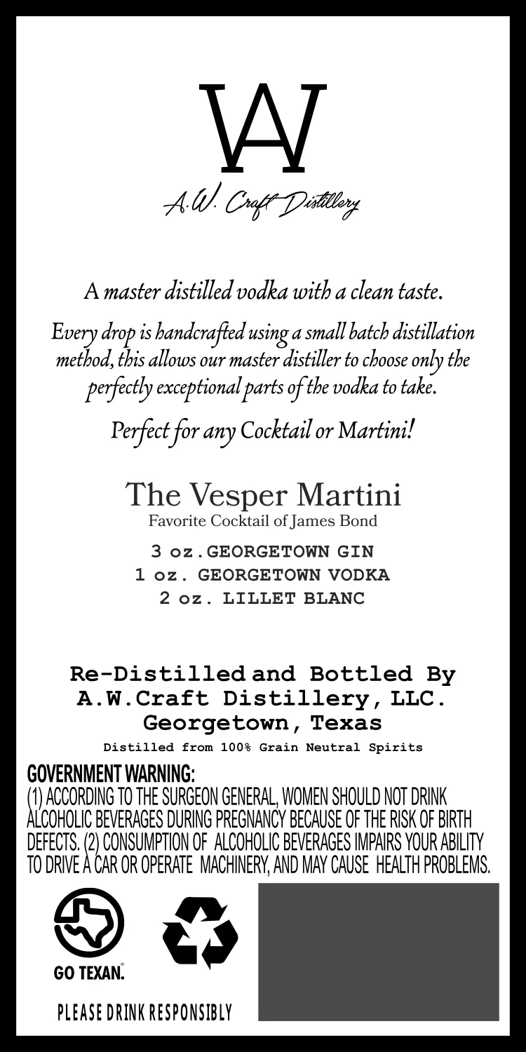 Georgetown Vodka label