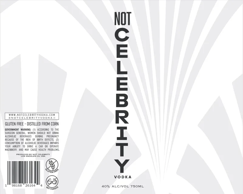 Not Celebrity Vodka label