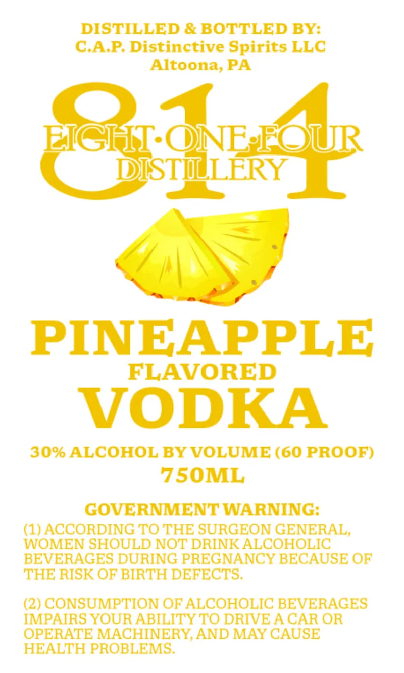 The 814 Distillery label