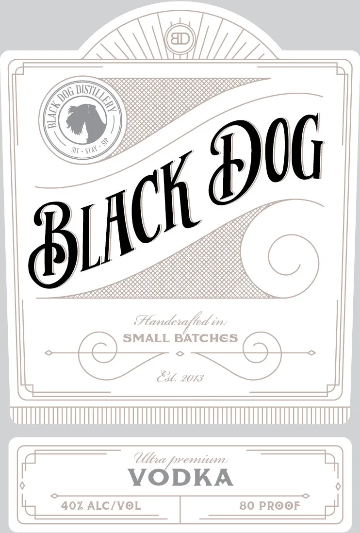 Black Dog Distillery label