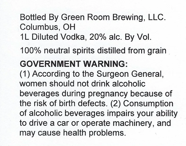 Green Room Brewing LLC label