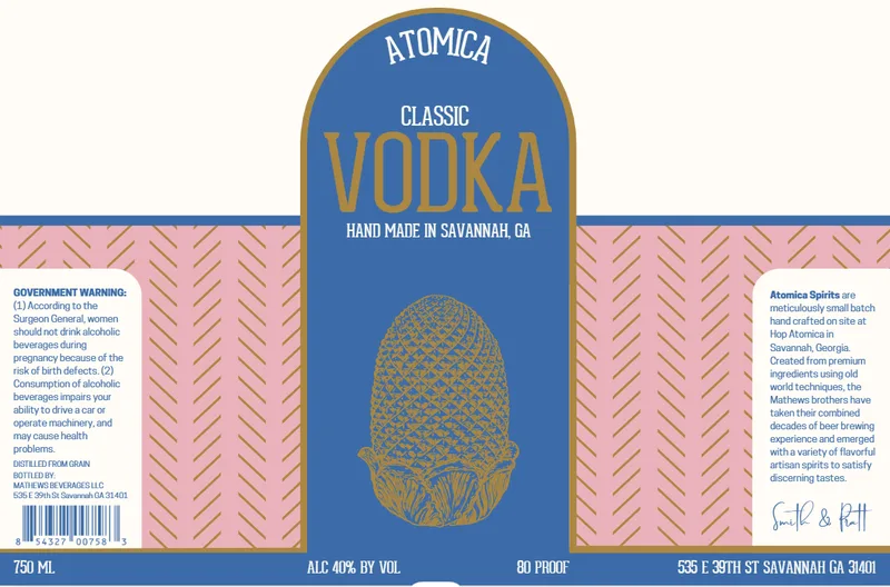 Atomica Classic Vodka label
