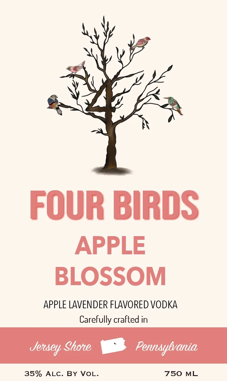 Four Birds Apple Blossom label