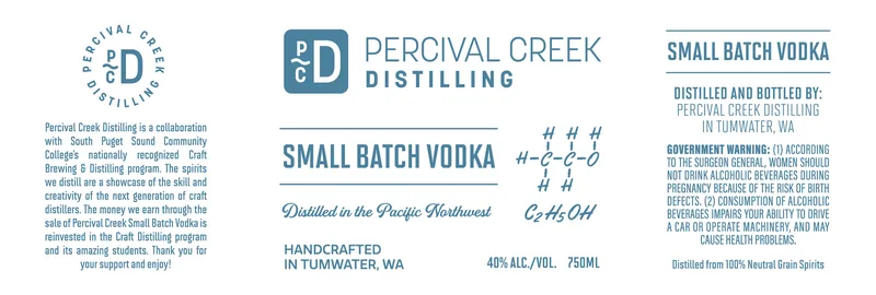 Percival Creek Distilling label