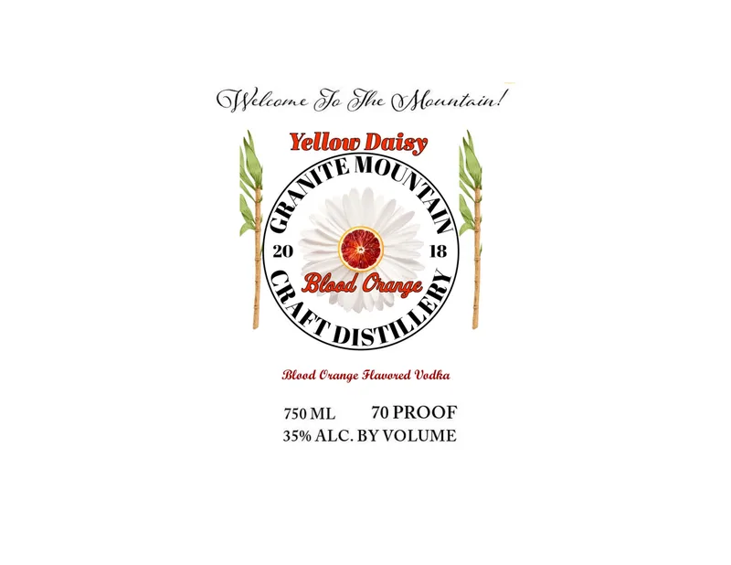 Yellow Daisy Blood Orange label