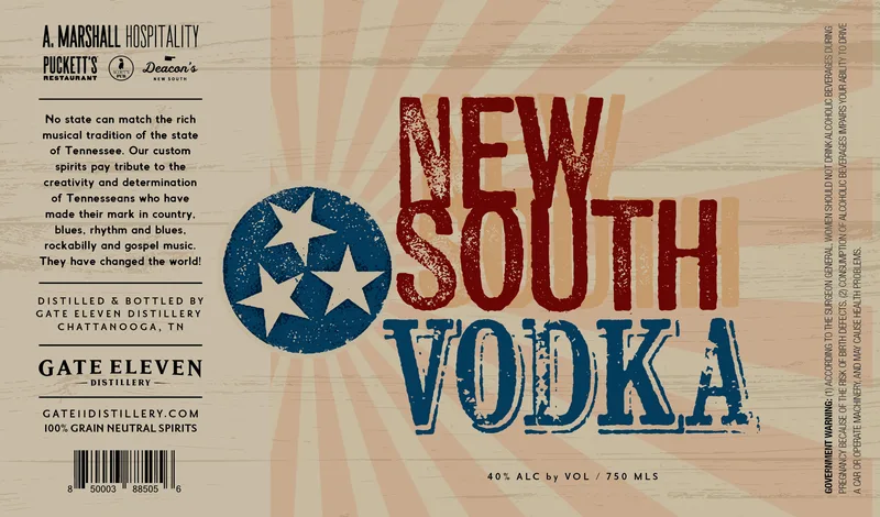 New South Vodka label