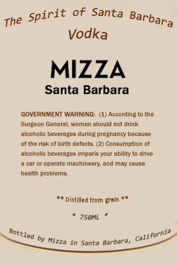 The Spirit Of Santa Barbara Vodka label