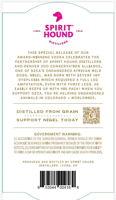 Colorado Vodka label