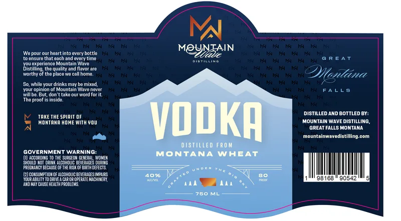 Mountain Wave Distilling label