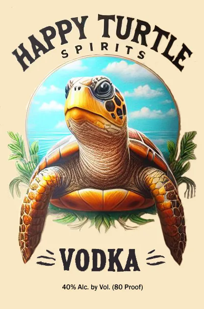 Happy Turtle Spirits label