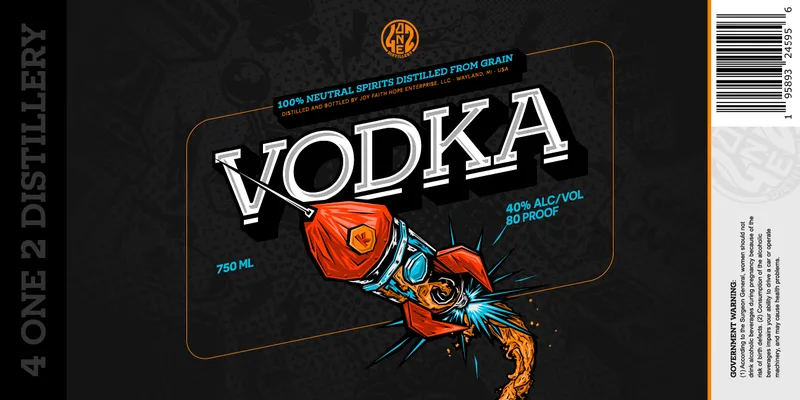 4 One 2 Distillery label