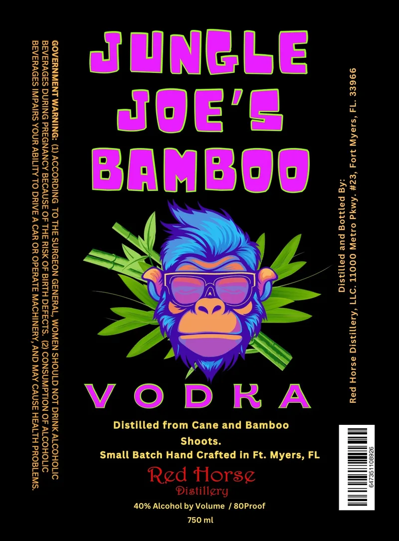 Red Horse Distillery Jungle Joe's Bamboo label