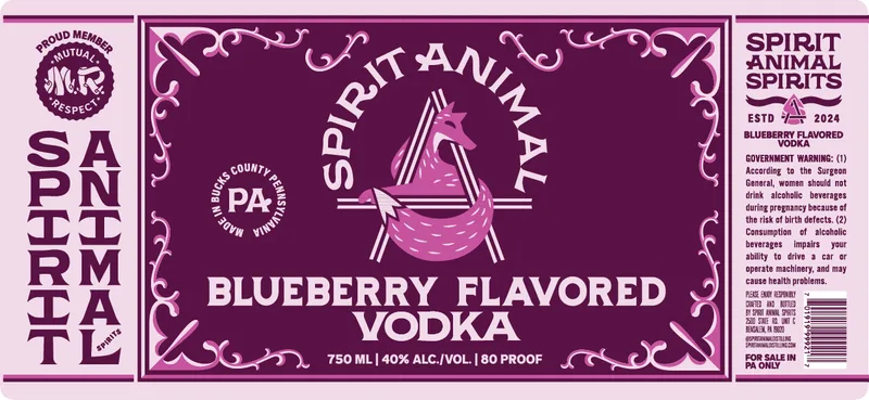 Spirit Animal Blueberry Flavored Vodka