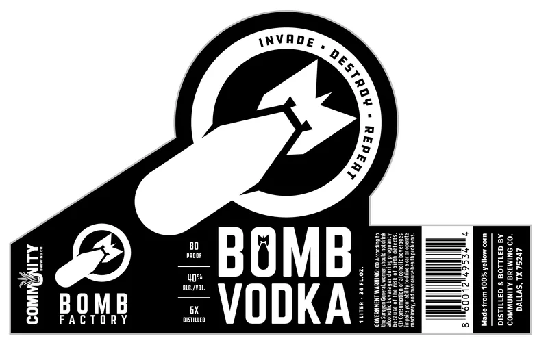 Bomb Vodka label