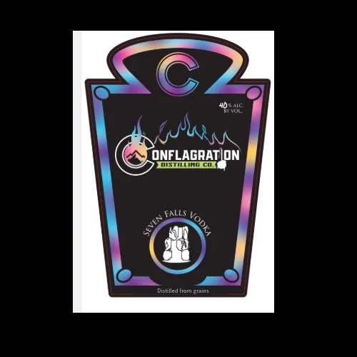 Seven Falls Vodka label