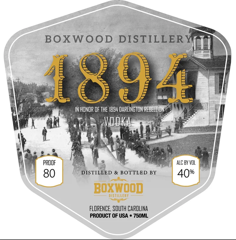 Boxwood Distillery 1894 Vodka label