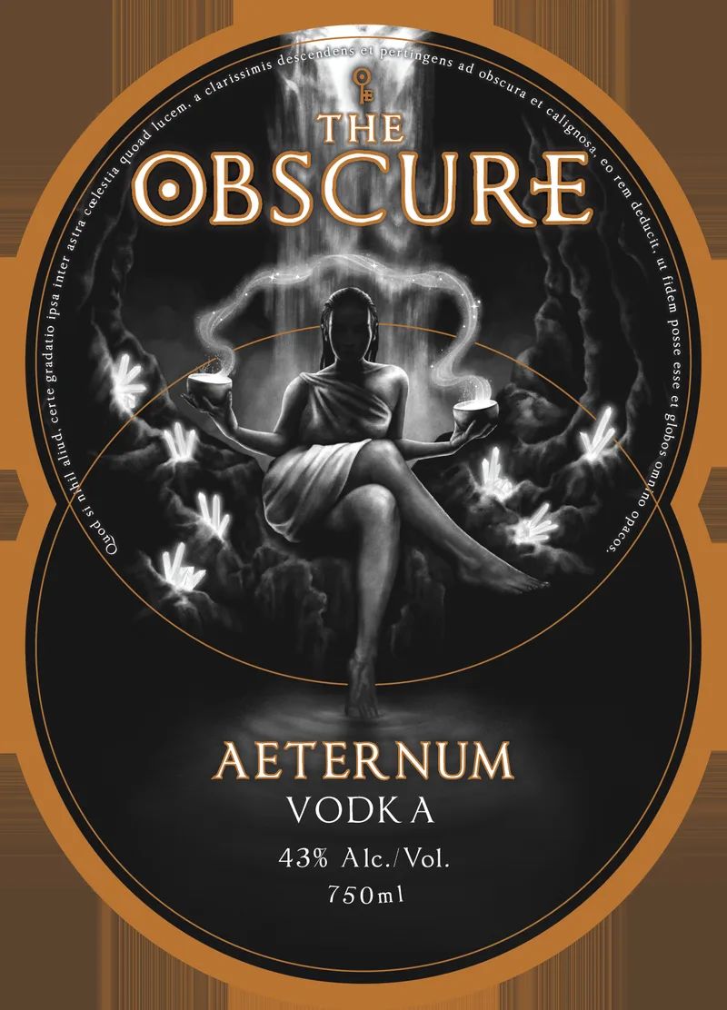 The Obscure Aeternum Vodka label