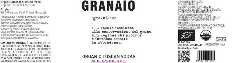 Granaio Organic Tuscan label