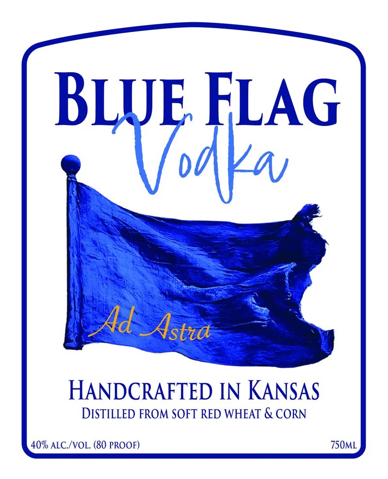 Blue Flag Vodka label